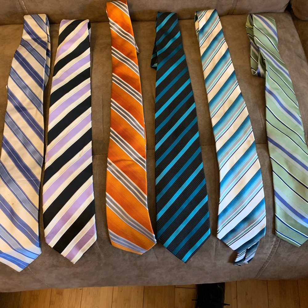 Set of 6 ties. Stripes for days bro!!!